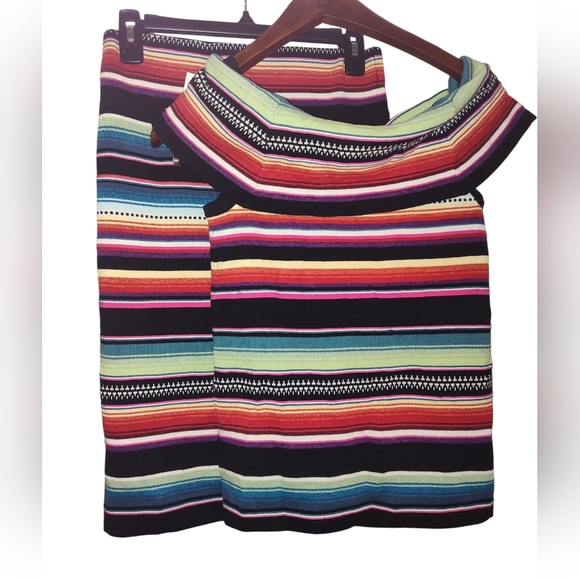 Lauren Ralph Lauren Striped Off-Shoulder Sweater Top Only Black Multicolor - Picture 12 of 14